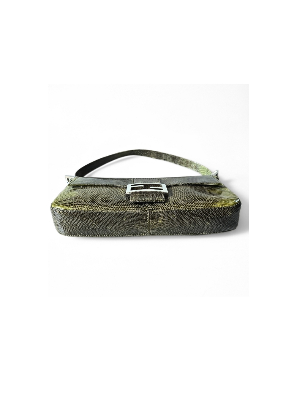 Fendi Baguette Vintage Full Exotic Lizard Leather Green - Picture 6 of 12